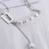Elegante 925 collana argentata cavo multile perla personalizzata collana di design semplice da donna di classe classica accessori per la festa classica