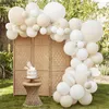Festdekoration sand vit ballong garland båg kit födelsedag dekor barn ballon bröllop leveranser latex baby shower