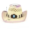 Nuovo cappello da cowboy occidentale con cappello di paglia intrecciato a mano uomini e donne al mare all'aperto Cappello da sole a prova di sole Sombrero Vaquero Hombre