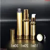 15ml 20ml 30ml Gold Silver Vacío Airless Pump Container Travel Metal Essential Lotion Cream Botella cosmética con bomba # 1221goods Gngdu