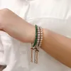 Pulseiras de link coloridas cheias de pulseiras de tênis de strass para mulheres meninas de aço inoxidável de zircão brilhante verão jóias boho 2023