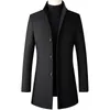 Mens Wool Blends AutumnWinter Thickened Coat Vintage British Style Solid Color Slim Fit Jacket Designer Luxury 230818