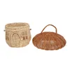 Storage Bottles Rattan Mushroom Basket Desktop Food Containers Lids Box Adornment Shopping Woven Baskets