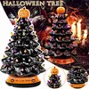 Andra heminredning halloween ledt trädbord mittstycke dekor harts lysande träd julgran pumpa upplyst halloween festdekorationer 15 cm x0821