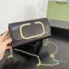 Woman Shoulder Chain Bags designer bag crossbody bag lady long purse small zipper pouch Leather Gold Letter