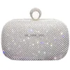 Kvällspåsar Shinny Glitter Evening Bags Rhinestone Hard-Surface Box Bags Elegant Female Wedding Shoulder Pouch Banket Party Luxury Purse HKD230821