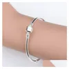 Charm Bracelets Wholesale 925 Sterling Silver 3Mm Snake Chain Fit Pandora Bead Bangle Bracelet Diy Jewelry Gift For Men Women Drop Del Dhf0G