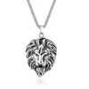 Pendentif Colliers Mode Lion Tête Collier Animal Lion Statue Pendentif Hip Hop Punk Colliers pour Hommes Animal Bijoux Personnalité Anniversaire Cadeau 230821