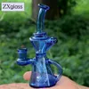 Glass Klein Small Tornado Percolator Bong Puff Recycler Design Dab Rig Mini Oil Water Pipe Factory Direct 14mm Glass Rig färgad