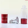 15 ml 30 ml 50 ml wijn rode vulbare flessen met zilveren lijn draagbare Airless Pump Dispenser -fles voor reislotion#121Goods Aoxle