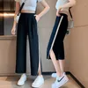 Shorts femminile Capris per donne pantaloni a gamba larga dritta pantaloni in vita alta pantaloni neri pantaloni neri y2k estate coreana