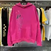 Projektantka z kapturem Mężczyźni 555 Bluzy Pullover Young Thug 555555 Hip Hop High Luxurys Mens Women Pink SP5Der Drukuj do bluzy