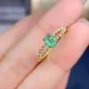 Cluster Rings Meibapj Emarly Emerald Gemstone Fashion Simple Cring для женщин Реал 925 Серебряное Серебряное Шармо