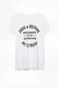 Zadig Voltaire 23SS Designer T Shirt Algodón ZV Camisetas para mujeres Classas Capas de manga de manga corta de algodón puro de algodón puro estampado
