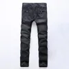 Modedesigner Herren Zipper Biker Jeans Patchwork Slim Fit Black Moto Denim Jogger plisße coole Jean218x