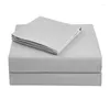 Bedding Sets Super Soft Easy Care Microfiber 4 Piece Bed Sheet Kit Set Light Gray Solid