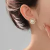New Zircon Freshwater Pearl Earrings with Light Luxury Temperament and Advanced Sense Earrings for Women with Exquisite and Versatile Style