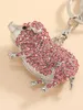 Decorative Objects Figurines Korean version of the alloy diamondinlaid cute pink piggy bag pendant miniature small ornament 230818