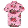 Casual shirts voor heren mode Hawaiiaans shirt tropische planten 3d geprinte dames strand blouse revalle bloemen camisas