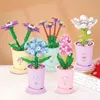 Block Flower Bouquet Building Blocks Kit Diy Flowers Block Toys Set Valentine's Day Rose B Set Gift For Girls Friends Adults R230817