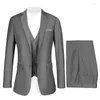 Costumes pour hommes gris costume d'affaires 3 pièces marié Tuxedos revers cranté Groomsman sur mesure homme vêtements à simple boutonnage