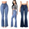 Jeans femme taille haute évasé pour femme été 2023 Skinny Bell Bottom Jean Pantalon Femme Bouton Lady Sexy Push Up Denim Pantalon Printemps 230821