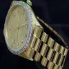 Nuovo presidente di qualità da giorno di qualità 18K orologio oro giallo w oro diamante diamante Bezel maschile orologio da polso sportivo da uomo MENS205Q