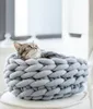 Kennels Ins Diy Diy Tarde o cão de gato ninho super grosso de lã de lã Preenchimento de fios com tecido lavável