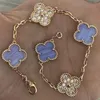 four leaf clover Bracelet Made of natural shells and natural agate Gold Plated 18K designer for woman T0P quality official reproductions luxury 001D