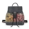 Bolsas escolares Moda Coveira Couro genuíno Backpack de grande capacidade para mulheres Vintage Versatile Bag Knapsack Lady Book T507