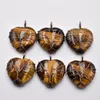 Colares pendentes por atacado 6pcs/lote moda artesanal antigo wrap wrap árvore de vida forma de coração pingents de ametista de pedra natural