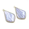 Pendant Necklaces 1pc Blue Lace Agate Natural Stone Triangle Chalcedony Charms Purple Pendants