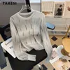 Kobiety dla kobiecych koszulka 2023 Zima zima vintage Hotsweet Knitting Długie rękawy seksowne pulovery koreańskie mody w paski Sweter Y2K Ladies HKD230821