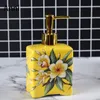 Liquid Soap Dispenser Chinese Painted Ceramic Foam Soap Dispenser Creativity Flower Illustration Shampoo Bottle Home Bathroom Decoration Accessories 230820