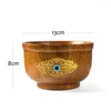 Bowls Wooden Bowl Devil's Eye Solid Wood Household Rice Woodiness Anti Scalding Sour Jujube Tea With Milk