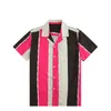Lyxdesigner skjortor herr mode geometriskt tryck blomma rosa bowling skjorta hawaii blommor casual skjortor m-3xl