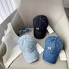 Baseball Designer Skullcap Fashion Washed Denim Cap Men's Sport Embroidered Visor