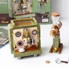 Blocks Creative Vintage Milan Early Spring Coffee Maker Set Building Blocks Bean Grinder Model Desktop Ornament B Toy for Kid Gift R230817