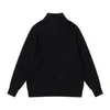 Men s Hoodies sweatshirts Harajuku Retro Fashion Turtleneck Half Zip gebreide trui trui baggy voor heren streetwear paar Black Gray Jumpers 230821