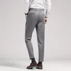Men's Suits Spring Autumn Stretch Slim Fit Business Casual Office Suit Pants Classic Fashion Solid Color Straight Trousers Male D43