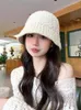 Bérets couleur unie casquette seau chapeau japon doux tricoté femmes coréen tricot hiver chaud Streetwear épaissi bassin laine