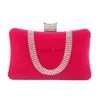 Evening Bags XZAN Women's Crystals Velvet Evening Bag Solid Color Purple / Fuchsia / Wine / Fall Winter HKD230821