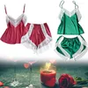 Dames slaapkleding vrouwen pyjama shorts set sexy patchwork kant ademende spaghetti riem vrouwelijke lingerie meisjes nachtdress