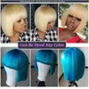 الباروكات الاصطناعية Hairugo 613# Blonde Bob Wig Human Hair Wig with bangs remy machine made brazilian hair hair wigs for woman 230818