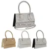Evening Bags Pu Inlaid Rhinestone Silver Gold Handbag Fashion Messenger Bag For Lady Wedding Or Party Evening Cluthch Woman Purse Bag HKD230821