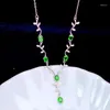 Chains CoLife Jewelry Fashion Gemstone Necklace For Party 6 Pieces Natural Diopside Silve 925 Silver