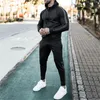Tracksuits voor heren 3xl badpak voor mannen Casual sportkleur blokkeren sweatshirt trendy mode tweedelige mode