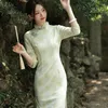 Etnik Giyim Cheongsam qipao Çinli Elbise Modern Pembe Geliştirilmiş Retro Akşam Yüksek Sonlu Zarif Çiçek Kadınlar