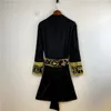 Mężczyźni jedwabna twórczość snu Kostek Kostek swobodny Kimono Blackobe Lekkie luksusowe retro wiatrower męski luźne domowe noszenie piżamy w stylu kurtka 259f