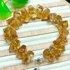 Strand Natural Freeform Citrine Armband Crystal Reiki Healing Stone Fashion Jewelry Festival Gift for Women Men 1st 16-18mm